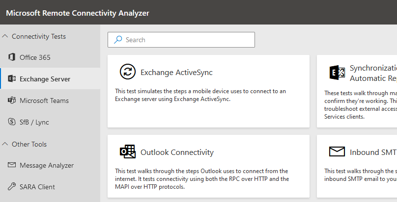 Microsoft Outlook Connectivity Test