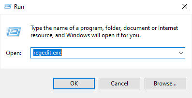 Open Regedit.exe