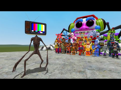 ALL FNAF 1-9 SECURITY BREACH ANIMATRONICS SIZE COMPARISON in Garry's Mod! (Five  Nights at Freddy's) 
