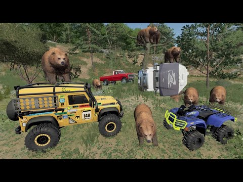 Saving campers getting attacked by bears | Farming Simulator 22